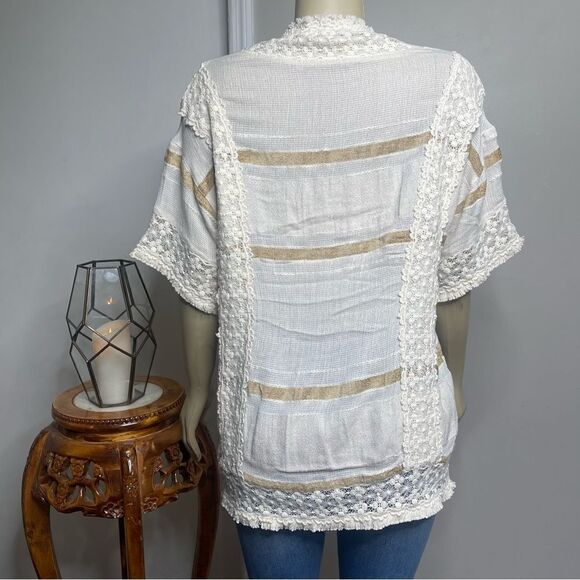Soft Surroundings Saturday Stroll Tunic Top Size Medium Crochet Lace Boho - Picture 7 of 10